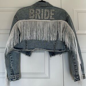 BRIDE Denim Crop Jacket with Fringe